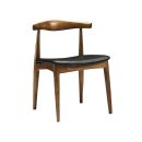 Simple Wood Combine With Leather Chair